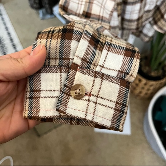 🤍 Derek Heart Plaid Sherpa-Lined Hoodie Shacket Sz S | Cute Cropped Plaid Hoodie - Picture 8 of 11